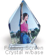 FOLDING SCREEN CRYSTAL W/ BASE, 5.7 in. X 3.9 in. X 0.6 in.