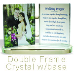 DOUBLE FRAME CRYSTAL W/BASE, 4.3 in. X 2.8 in. X 0.4 in.