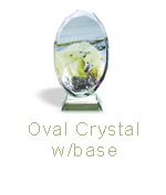 OVAL CRYSTAL W/ BASE, 3.7 in. X 2.4 in. X 0.6 in.