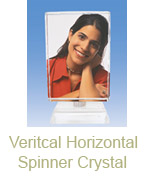 VERTICAL/HORIZONTAL SPINNER CRYSTAL, 5.1 in. X 3.5 in. X 0.8 in.