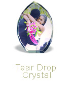 TEAR DROP CRYSTAL, 4.7 in X 3.3 in. X 1 in.